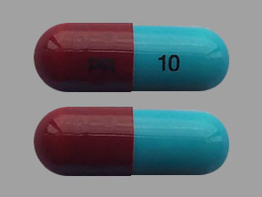 Pill PR 10 Blue Capsule/Oblong is Piroxicam