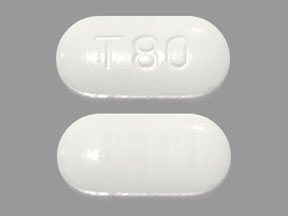 Pill T80 White Capsule/Oblong is Telmisartan