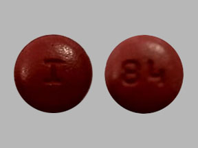 Pill I 84 Red Round is Amlodipine Besylate and Olmesartan Medoxomil
