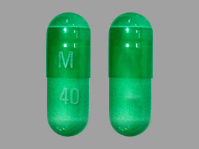 Pill M 40 Green Capsule-shape is Clindamycin Hydrochloride