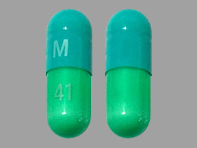 Pill M 41 Blue Capsule/Oblong is Clindamycin Hydrochloride