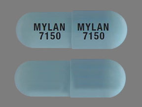 Pill MYLAN 7150 MYLAN 7150 Blue Capsule/Oblong is Celecoxib