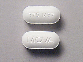 Pill MOVA 375 M37 White Elliptical/Oval is Naproxen