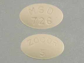 Pill MSD 726 ZOCOR 5 Beige Oval is Zocor