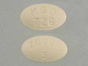 Pill MSD 726 ZOCOR 5 Beige Oval is Zocor