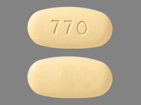 Pill Imprint 770 (Zepatier elbasvir 50 mg / grazoprevir 100 mg)