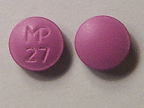 Pill MP 27 Purple Round is Amitriptyline Hydrochloride