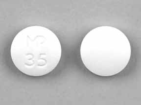 Pill MP 35 White Round is Spironolactone