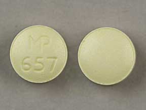 Pill MP 657 Yellow Round is Clonidine Hydrochloride