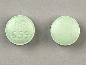 Pill MP 659 Green Round is Clonidine Hydrochloride