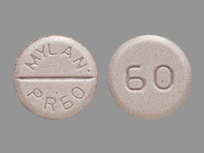 Pill MYLAN PR60 60 Purple Round is Propranolol Hydrochloride
