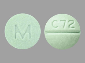 Pill M C72 Green Round is Clozapine