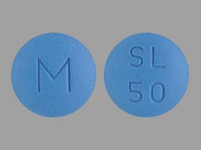 Pill M SL 50 Blue Round is Sildenafil Citrate