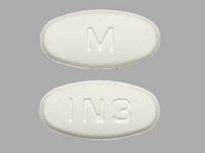 Pill M IN3 White Oval is Irbesartan