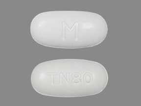 Pill M TN80 White Capsule/Oblong is Telmisartan