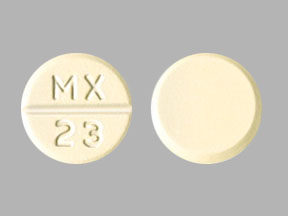 Pill MX 23 Yellow Round is Baclofen