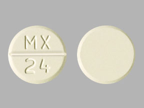 Pill MX 24 Yellow Round is Baclofen