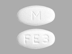 Pill M FE3 White Oval is Fenofibrate