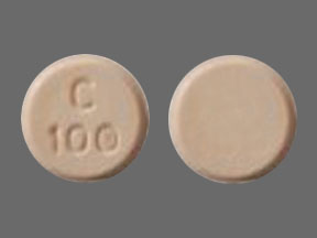 Pill C 100 Peach Round is Clozapine (Orally Disintegrating)