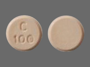 C 100 Pill Images Peach Round