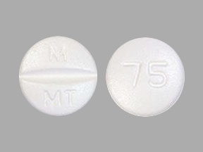 Pill M MT 75 White Round is Metoprolol Tartrate