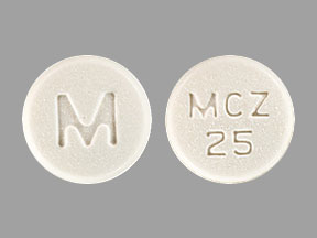 Meclizine hydrochloride 25 mg M MCZ 25