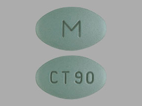 Pill M CT90 Green Oval is Cinacalcet Hydrochloride