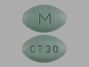 Pill M CT30 Green Oval is Cinacalcet Hydrochloride