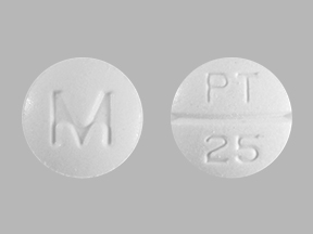 Pill M PT 25 White Round is Promethazine Hydrochloride