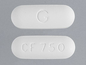 Pill G CF750 White Capsule/Oblong is Ciprofloxacin Hydrochloride