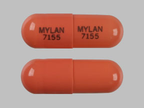 Pill MYLAN 7155 MYLAN 7155 Red Capsule/Oblong is Budesonide (Enteric Coated)