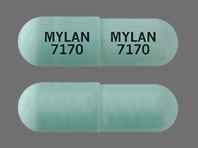 Pill MYLAN 7170 MYLAN 7170 Green Capsule/Oblong is Celecoxib