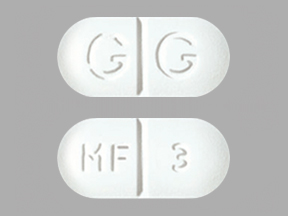 Pill G G MF 3 White Capsule/Oblong is Metformin Hydrochloride