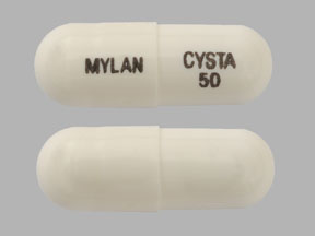 Pill CYSTA 50 MYLAN White Capsule-shape is Cystagon