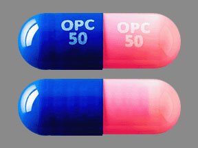 Pill OPC 50 OPC 50 Blue & Pink Capsule/Oblong is Ongentys