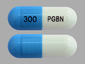 Pill 300 PGBN Blue & White Capsule/Oblong is Pregabalin