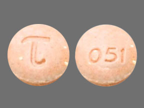 Pill T 051 Peach Round is Benzphetamine Hydrochloride