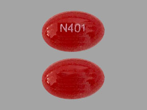 Pill N401 Red Capsule/Oblong is Vitamin D3
