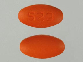 Pill 523 Red Elliptical/Oval is Cefpodoxime Proxetil