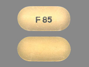 Pill F 85 Yellow Capsule/Oblong is Quetiapine Fumarate