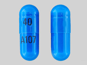 Pill 40 A107 Blue Capsule/Oblong is Fluoxetine Hydrochloride