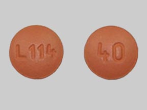 Pill L114 40 Brown Round is Famotidine
