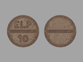 Pill ELP 10 Brown Round is Enalapril Maleate