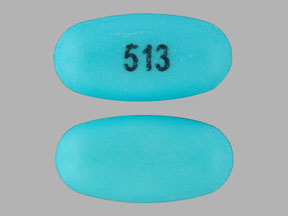 Pill 513 Blue Elliptical/Oval is Divalproex Sodium Delayed Release
