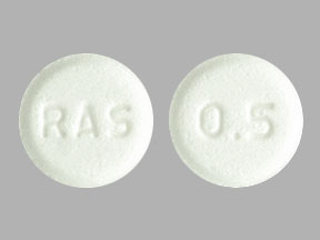 Pill RAS 0.5 White Round is Rasagiline Mesylate