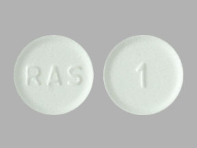 Pill RAS 1 White Round is Rasagiline Mesylate