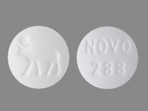 Pill NOVO 288 Logo is Lopreeza estradiol 1 mg / norethindrone acetate 0.5 mg