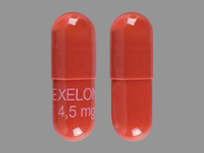 Pill EXELON 4,5 mg Red Capsule-shape is Exelon