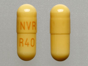 Pill NVR R40 Brown Capsule/Oblong is Ritalin LA