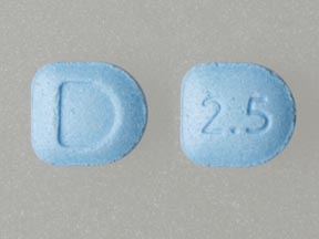 Pill D 2.5 Blue U-shape is Dexmethylphenidate Hydrochloride